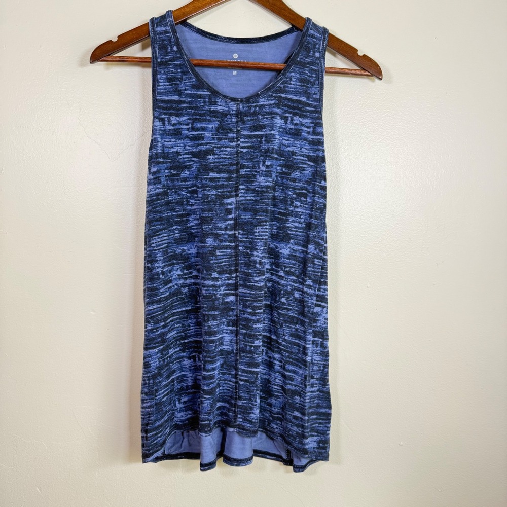 Athleta Chi Space Dye Racerback Athletic Tank Top Size Medium Blue
